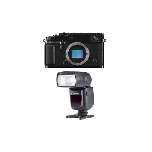  Adorama Fujifilm X-Pro3 Mirrorless Digital Camera, Black W/FP Zoom Li-ion R2 TTL Flash 600021381 FL