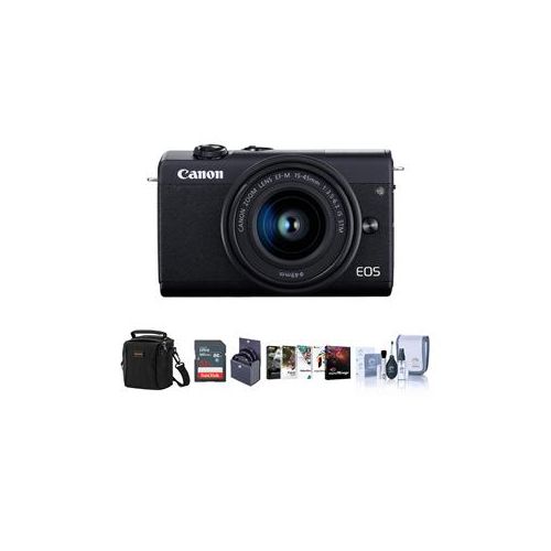  Adorama Canon EOS M200 Mirrorless Camera with EFM 15-45mm f/3.5-6.3 Lens Black W/ACC KIT 3699C009 A
