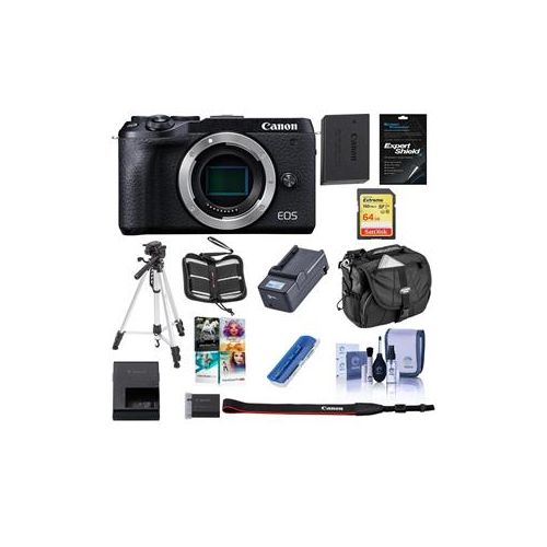  Adorama Canon EOS M6 Mark II Mirrorless Digital Camera Body, Black W/Premium ACC Bundle 3611C001 B