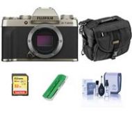 Adorama Fujifilm X-T200 Mirrorless Digital Camera Body Champagne Gold With Acc Bundle 16645319 A