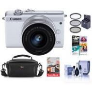 Adorama Canon EOS M200 Mirrorless Camera with EFM 15-45mm f/3.5-6.3 Lens White W/ACC KIT 3700C009 A