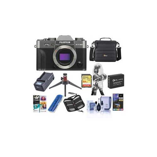  Adorama Fujifilm X-T30 Mirrorless Camera Body Charcoal Silver With Premium Accessory Kit 16619645 C