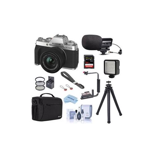 Adorama Fujifilm X-T200 with FUJINON XC 15-45MM F/3.5-5.6 Lens Silver With Vlogger Kit 16647020 D