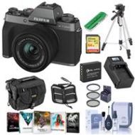 Adorama Fujifilm X-T200 with FUJINON XC 15-45MM F/3.5-5.6 Lens, Dark Silver With ACC KIT 16645864 B