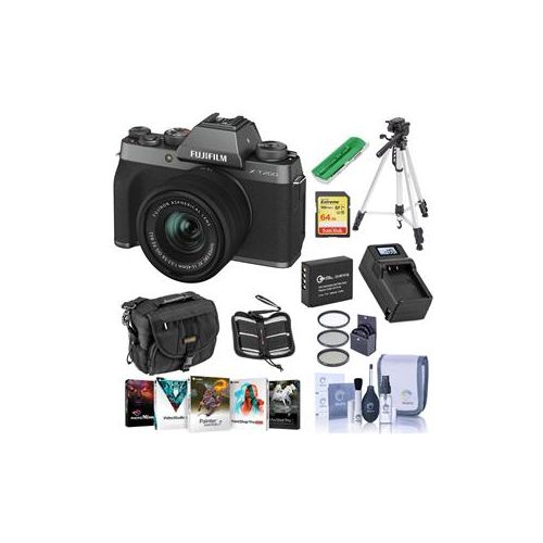  Adorama Fujifilm X-T200 with FUJINON XC 15-45MM F/3.5-5.6 Lens, Dark Silver With ACC KIT 16645864 B