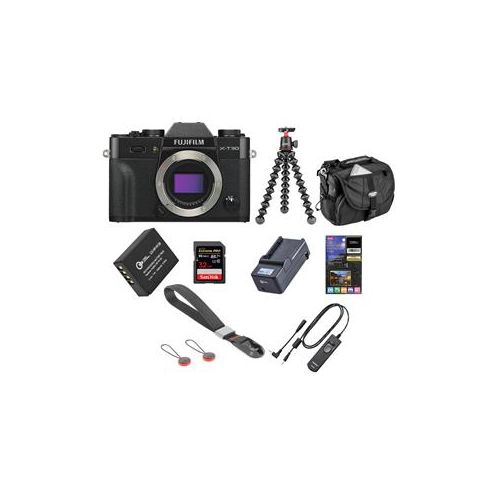  Adorama Fujifilm X-T30 Mirrorless Digital Camera Body - Black With Accessory Bundle 16619011 A