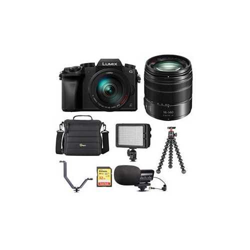  Adorama Panasonic Lumix DMC-G7 Mirorless with 14-140mm OIS Lens Black W/Accessory Bundle DMC-G7HK D