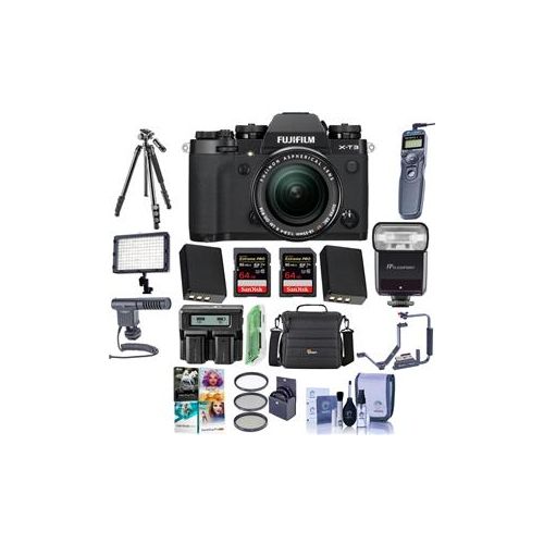  Adorama Fujifilm X-T3 Mirrorless Camera with XF 18-55mm Lens Black W/Pro Acc Bundle 16588640 C