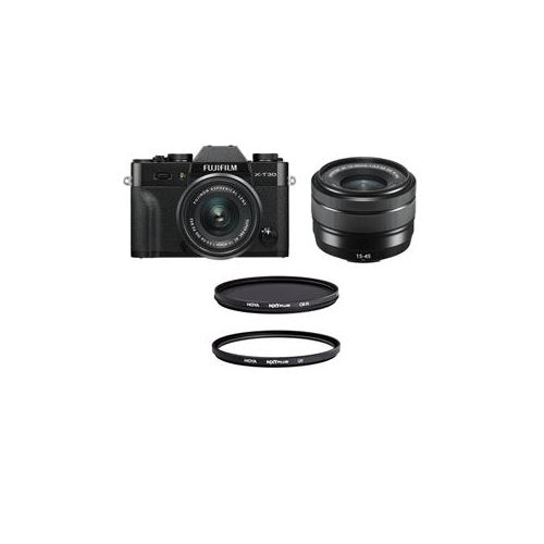  Adorama Fujifilm X-T30 Mirrorless Camera / 15-45mm f/3.5-5.6 Lens Black W/ UV/CPL Filter 16619205 F