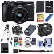 Adorama Canon EOS M6 Mark II Mirrorless Camera, 15-45mm Lens, EVF-DC2 Black W/ACC KIT 3611C011 B