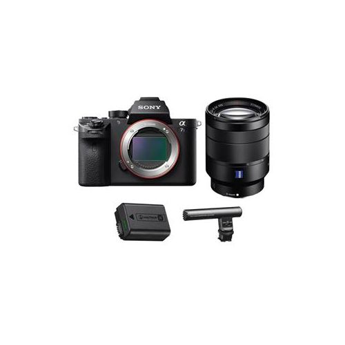  Adorama Sony Alpha a7SII Mirrorless Body With Sony 24-70mm f/4 Lens/Battery/ECM-GZ1M Mic ILCE7SM2/B L1