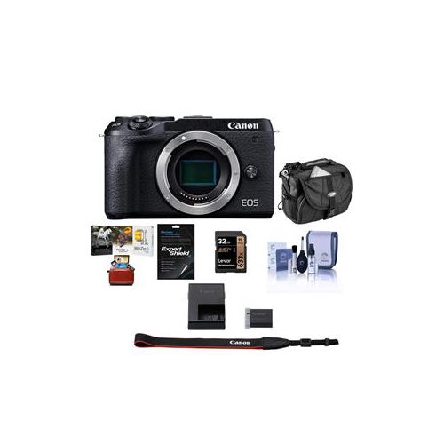  Adorama Canon EOS M6 Mark II Mirrorless Digital Camera Body, Black W/Free Mac Acc Bundle 3611C001 AM