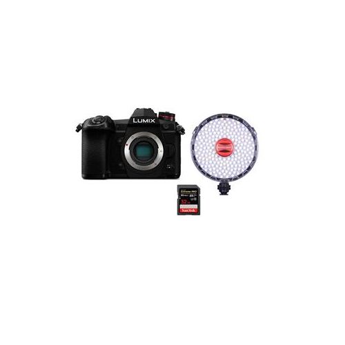  Adorama Panasonic Lumix G9 Mirrorless Camera Black W/Rotolight NEO LED/32GB SDHC U3 Card DC-G9KBODY E