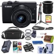 Adorama Canon EOS M200 Mirrorless Camera with EF-M 15-45mm f/3.5-6.3 IS STM Lens, Black 3699C009 B