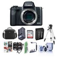 Adorama Canon EOS M50 Mirrorless Digital Camera Body Black With Premium Accessory Bundle 2680C001 B