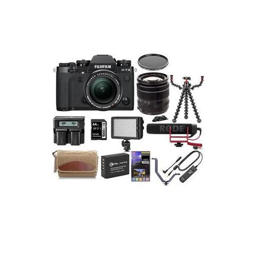  Adorama Fujifilm X-T3 Mirrorless Body with XF 18-55mm f/2.8-4 R LM Lens Black W.ACC KIT 16588640 E