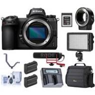 Adorama Nikon Z6 FX-Format Mirrorless Camera Body W/Rode Mic, Memory Card, FTZ Adapter 1595 F