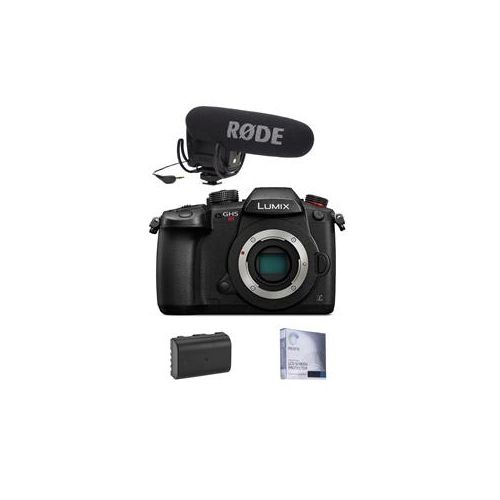  Adorama Panasonic Lumix DC-GH5s Mirrorless Body W/ RODE Pro On-Camera Microphone/Battery DC-GH5S MC