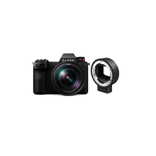  Adorama Panasonic LUMIX S1R Mirrorless Camera with 24-105mm f/4 Lens W/Mount Converter DC-S1RMK MC