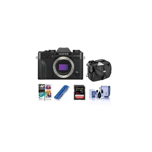  Adorama Fujifilm X-T30 Mirrorless Digital Camera Body, Black With Free Pc Accessory Kit 16619011 B