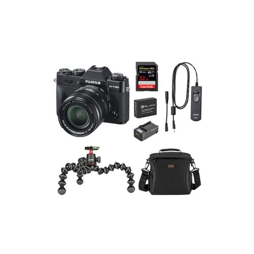  Adorama Fujifilm X-T30 Mirrorless Camera with XF 18-55mm f/2.8-4 R Lens,Black W/ACC KIT 16619920 A