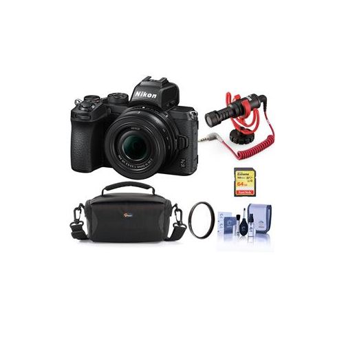  Adorama Nikon Z50 Mirrorless Camera with Z DX 16-50mm f/3.5-6.3 VR Lens - With Audio Kit 1633 AK