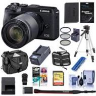 Adorama Canon EOS M6 Mark II Mirrorless Camera, 18-150mm Lens, EVF-DC2, Black W/ACC KIT 3611C021 C