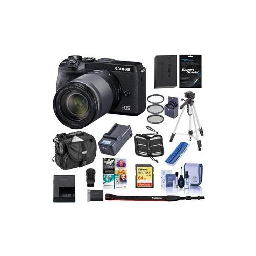  Adorama Canon EOS M6 Mark II Mirrorless Camera, 18-150mm Lens, EVF-DC2, Black W/ACC KIT 3611C021 C
