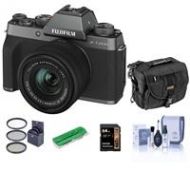 Adorama Fujifilm X-T200 with FUJ XC 15-45MM F/3.5-5.6 Lens, Dark Silver W/Free Acc Kit 16645864 A