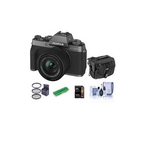  Adorama Fujifilm X-T200 with FUJ XC 15-45MM F/3.5-5.6 Lens, Dark Silver W/Free Acc Kit 16645864 A