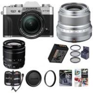 Adorama Fujifilm X-T30 Mirrorless Camera with XF 18-55mm f/2.8-4 & XF 23mm F/2R, Silver 16619786 L1