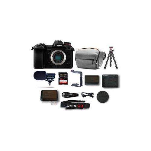  Adorama Panasonic Lumix G9 Mirrorless Camera Body, Black With Accessory Bundle DC-G9KBODY D