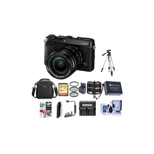  Adorama Fujifilm X-E3 Mirrorless Camera w/XF 18-55mm f/2.8-4 Black W/Premium ACC Bundle 16558798 B