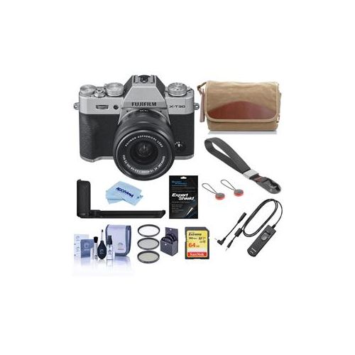  Adorama Fujifilm X-T30 Mirrorless Camera with XC 15-45mm f/3.5-5.6 Lens Silver W/ACC KIT 16619061 E