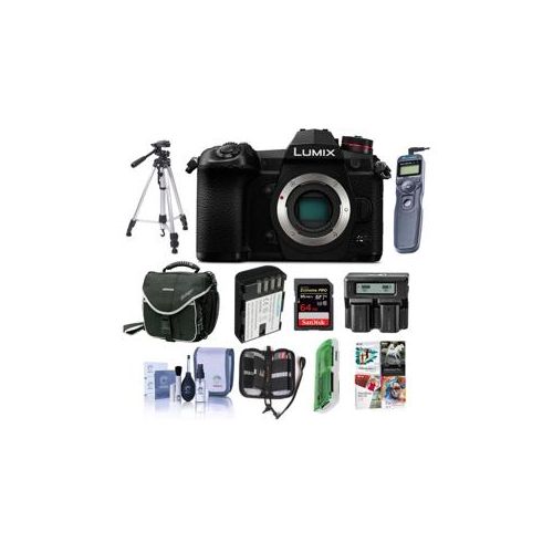  Adorama Panasonic Lumix G9 Mirrorless Camera Body, Black - With Premium Accessory Bundle DC-G9KBODY B