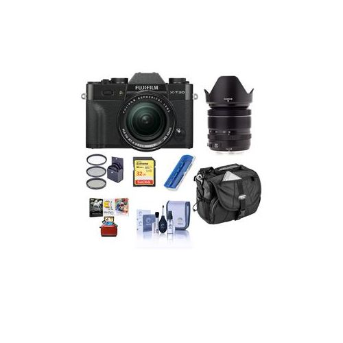  Adorama Fujifilm X-T30 Mirrorless Camera with XF 18-55mm f/2.8-4 R Lens Black W/ ACC KIT 16619920 AM