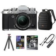 Adorama Fujifilm X-T3 Mirrorless Camera with XF 18-55mm f/2.8-4 Lens Silver W/ACC KIT 16589199 FK