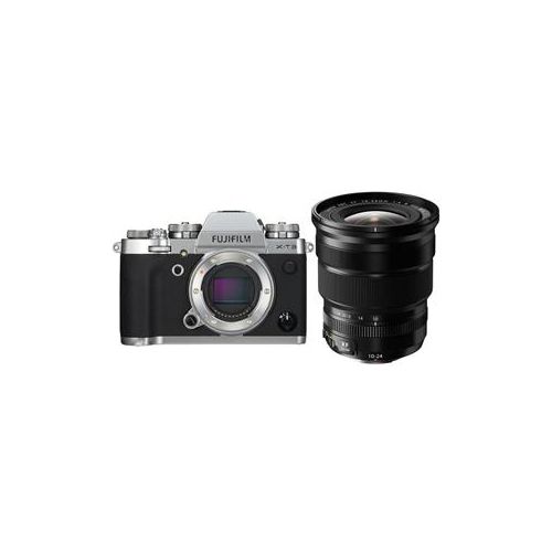  Adorama Fujifilm X-T3 Mirrorless Body, Silver W/Fujifilm XF 10-24mm F4.0 OIS Lens Black 16589058 L3