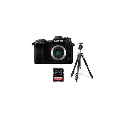  Adorama Panasonic Lumix G9 Mirrorless Camera Body, Black W/Vanguard Tripod/ 32GB Card DC-G9KBODY F