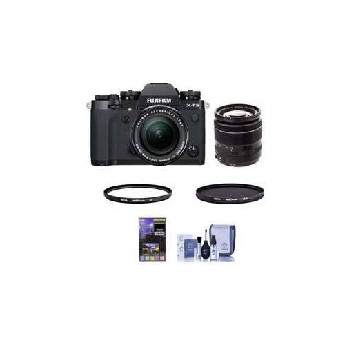  Adorama Fujifilm X-T3 Mirrorless Camera with XF 18-55mm f/2.8-4 R LM Lens Black W/UV/CPL 16588640 F