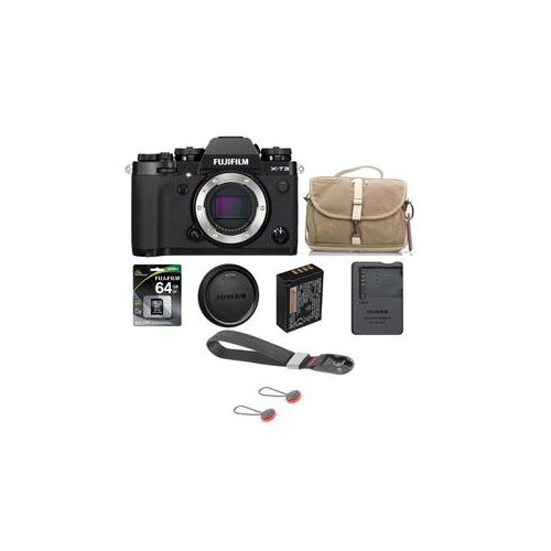  Adorama Fujifilm X-T3 Mirrorless Body, Black With Accessory Bundle 16588509 FJ