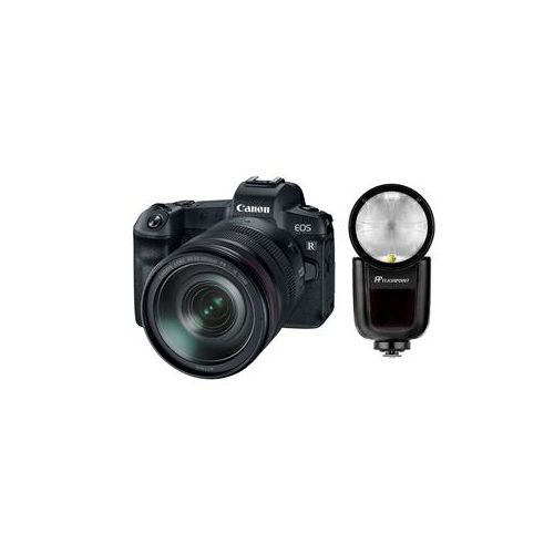  Adorama Canon EOS R with RF 24-105mm Lens and Flashpoint Zoom Li-on X TTL Speedlight 3075C012 FL