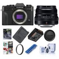 Adorama Fujifilm X-T30 Mirrorless Digital Camera Black With Fuji XF 35mm F/2 R WR Lens 16619011 L2