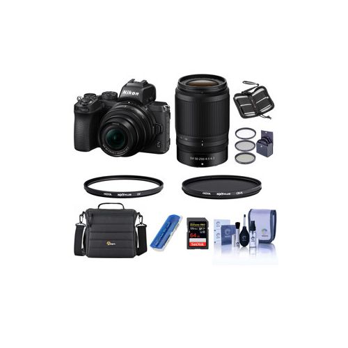  Adorama Nikon Z50 DX-Format Camera w/16-50mm and 50-250mm Lenses, W/Hoya Filters & Acc 1632 F