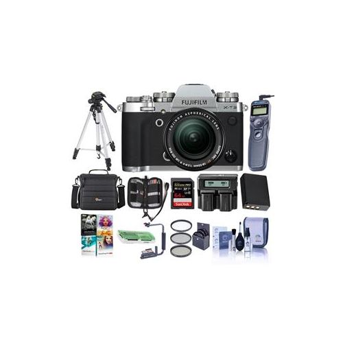  Adorama Fujifilm X-T3 Mirrorless Camera with XF 18-55mm Lens Silver Premium Acc Bundle 16589199 B