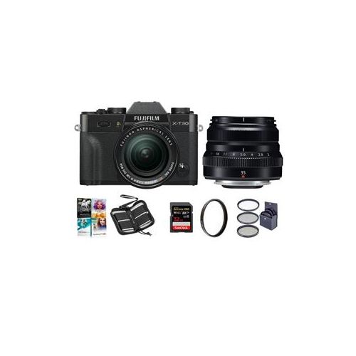  Adorama Fujifilm X-T30 Mirrorless Camera with XF 18-55mm f/2.8-4 & XF 35mm F/2R, Black 16619920 L2