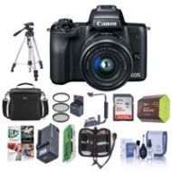 Adorama Canon EOS M50 Mirrorless Camera with 15-45mm STM Lens Black W/Premium Acc Bundle 2680C011 B