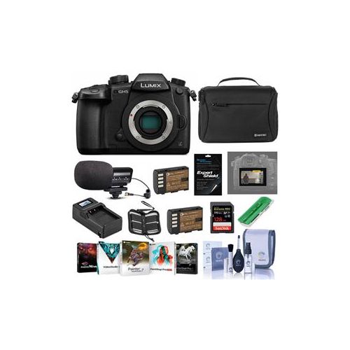  Adorama Panasonic Lumix DC-GH5 Mirrorless Body With V-Log & Accesory Bundle DC-GH5KBODY PV