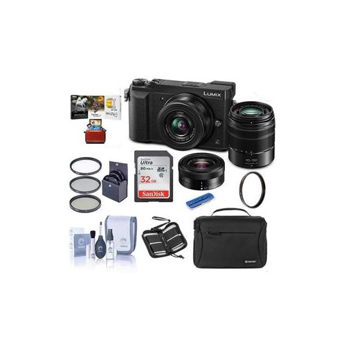  Adorama Panasonic Lumix DMC-GX85 Mirrorless w/12-32mm & 45-150mm Lenses W/Free Acc Kit DMC-GX85WK AM