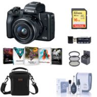 Adorama Canon EOS M50 Mirrorless Camera with 15-45mm STM Lens Black W/Pc Free Acc Bundle 2680C011 A